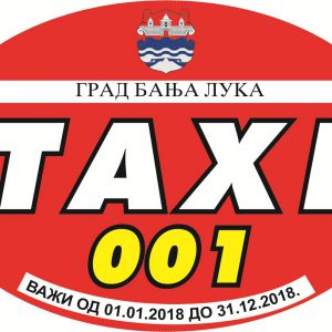 Од понедјељка издавање такси наљепница за 2018. годину