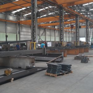 Припрема челичне конструкције за нови мост Припрема челичне конструкције за нови мост