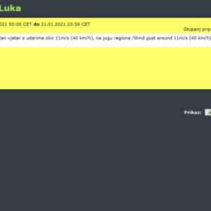 И данас на снази жути метеоаларм за Бању Луку И данас на снази жути метеоаларм за Бању Луку