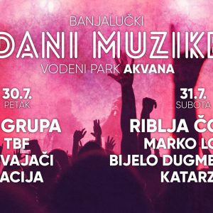 „Banjalučki dani muzike“ 30. i 31. jula na „Akvani“