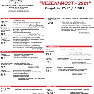 Od 23. do 27. jula manifestacija „Vezeni most 2021“ Od 23. do 27. jula manifestacija „Vezeni most 2021“