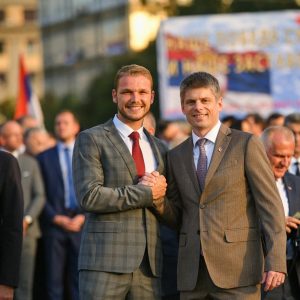 Сусрет градоначелника Драшка Станивуковића и Арна Гујона у Београду Сусрет градоначелника Драшка Станивуковића и Арна Гујона у Београду