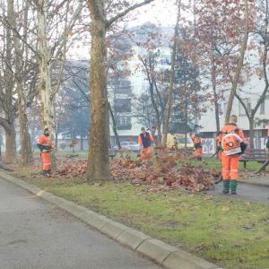 Повољни временски услови омогућили сакупљање преосталог лишћа и прање јавних површина Повољни временски услови омогућили сакупљање преосталог лишћа и прање јавних површина