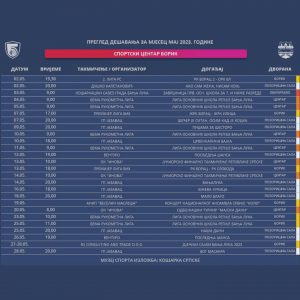 СЦ „Борик“: Погледајте програм за мај СЦ „Борик“: Погледајте програм за мај