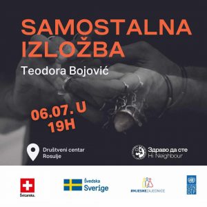 Изложба радова младе суграђанке Теодоре Бојовић у простору Друштвеног центра Росуље