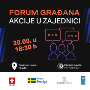 UG „Zdravo da ste“ organizuje Forum građana sutra u Društvenom centru Rosulje