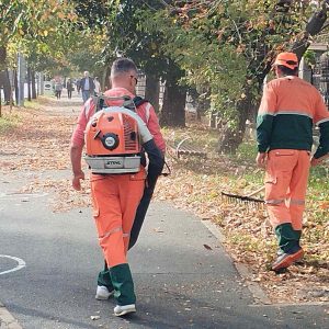 Почело сакупљање лишћа са пјешачких стаза Почело сакупљање лишћа са пјешачких стаза