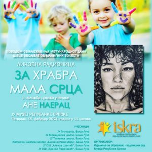 U Muzeju Republike Srpske: U petak likovna radionica u kojoj će učestvovati djeca iz Udruženja „Iskra“