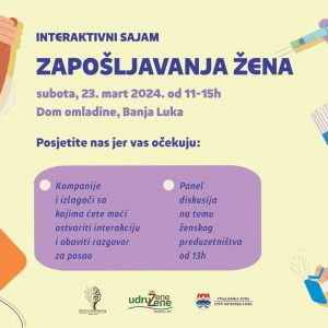 23. марта у Дому омладине: Интерактивни сајам запошљавања жена 23. марта у Дому омладине: Интерактивни сајам запошљавања жена