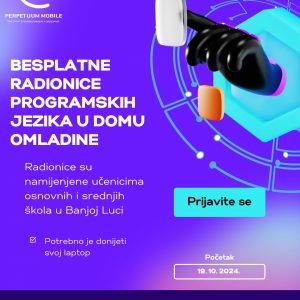 Пријаве у току: Бесплатне радионице програмских језика у Дому омладине Пријаве у току: Бесплатне радионице програмских језика у Дому омладине